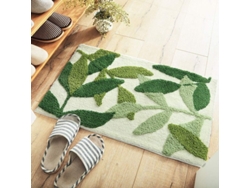 Alfombrilla de baño Linjou 2026 de microfibra, suave, antideslizante, absorbente, lavable a máquina, 45 x 65 cm, verde hoja.