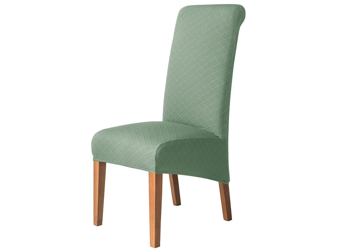 1 paquete de funda protectora extraíble para silla de comedor para el hogar, restaurante-06 # verde claro-Tipo de encosto alto LUUCOZK