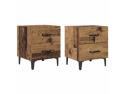 Maison Exclusive - Mueble Cama Con Cajón 2 Pcs Madera Vieja 40 X 35 X 47,5 Cm