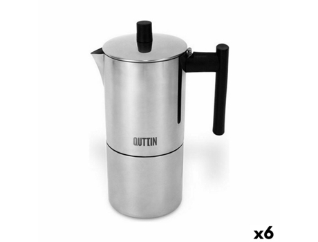 Cafetera Italiana QUTTIN Acero Inoxidable 4 Tazas (6 Unidades)