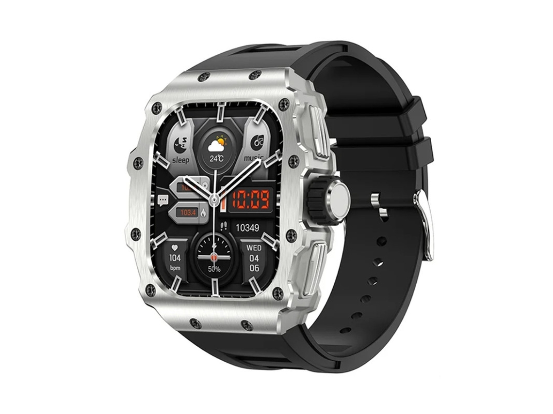 Reloj inteligente con llamadas Bluetooth, pantalla AMOLED de 1,95", monitor de frecuencia cardíaca y presión arterial, negro, Bestvite