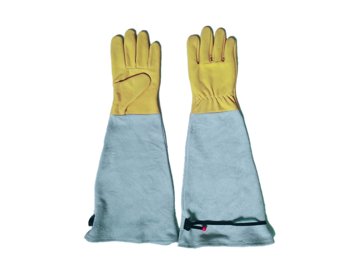 Guantes De Jardinería, De Piel De Oveja, Resistentes A Pinchazos Y Cortes, Largos.