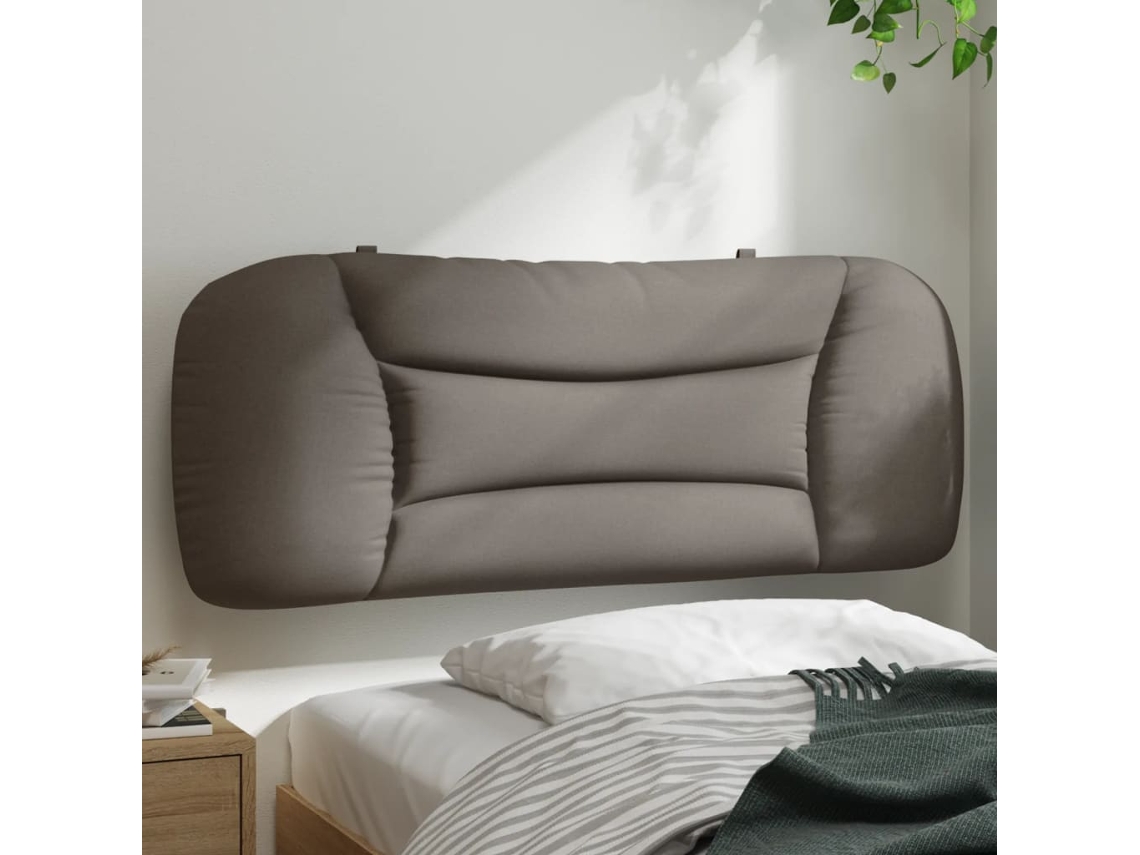 Cabecero De Cama Acolchado Tela Gris Taupé 100 Cm
