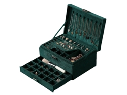 Joyero para mujer, joyero de tres capas con gran capacidad, verde Tommy01