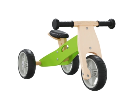 Bicicleta de equilibrio VIDAXL para niños 2 en 1 verde