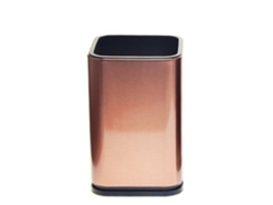 Soporte para utensilios de cocina de oro rosa, organizador multiusos de acero inoxidable para un almacenamiento compacto y una limpieza fácil.