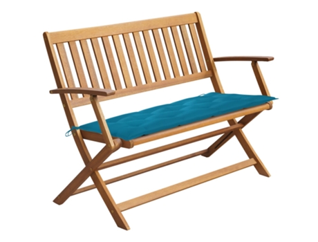 Banco de jardín VIDAXL Azul Madera de acacia (120x60x89 cm)