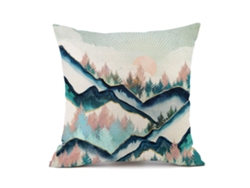 Funda De Almohada Con Diseño De Sol Y Luna, Pintura De Paisaje