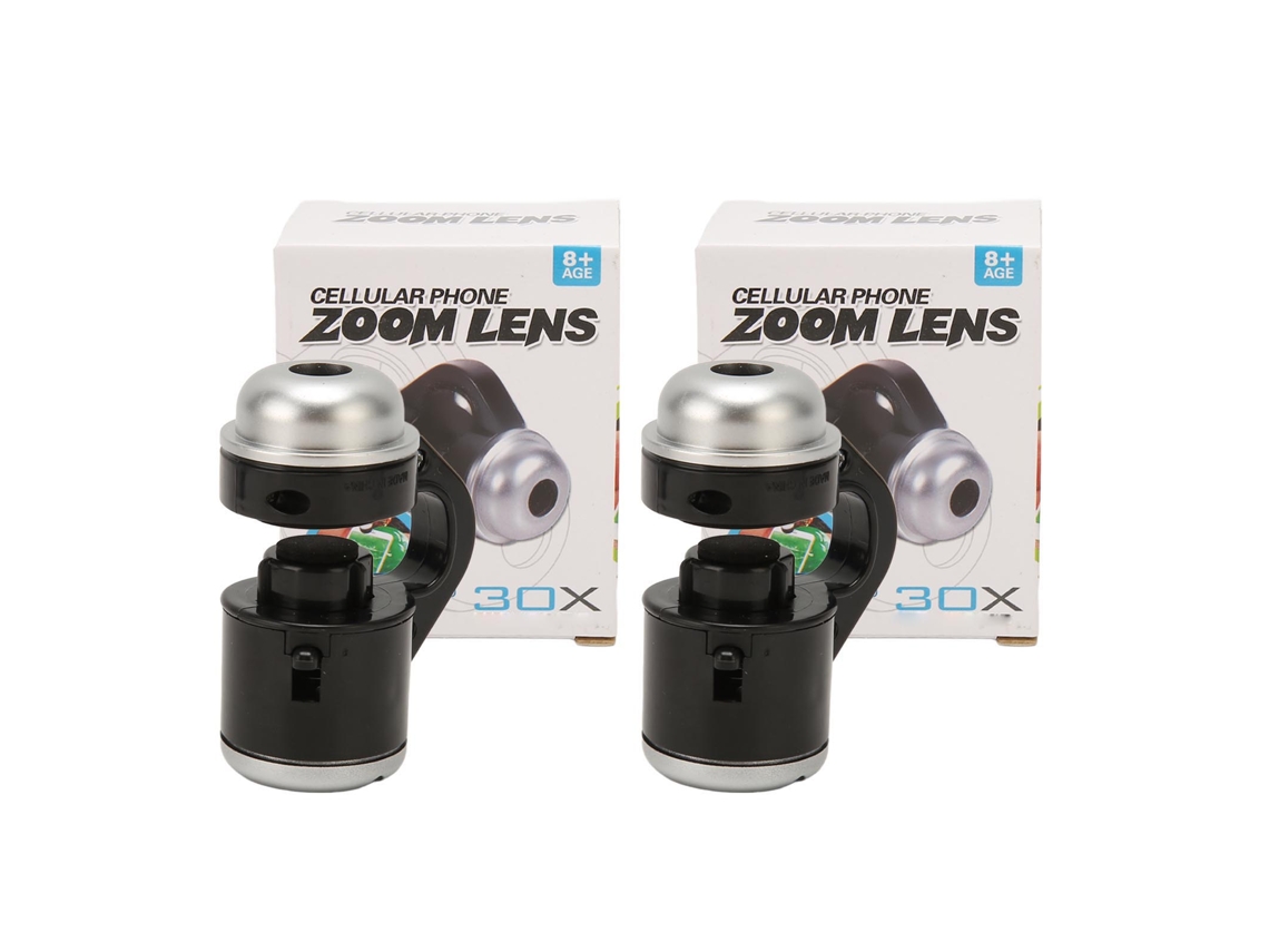 2pcs Microscopio De Teléfono 30x Zoom Led Portátil Clip Para Detección De Piel Y Examen De Cabello