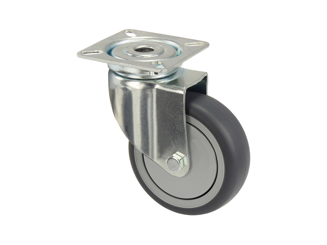 Ruedas Giratorias De Goma 75mm Con Placa Por Pieza WOVAR