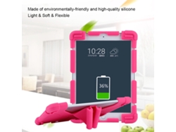 Funda protectora universal de silicona con soporte para tabletas/PC de 8, 9 y 12 pulgadas, color rosa claro y dorado.