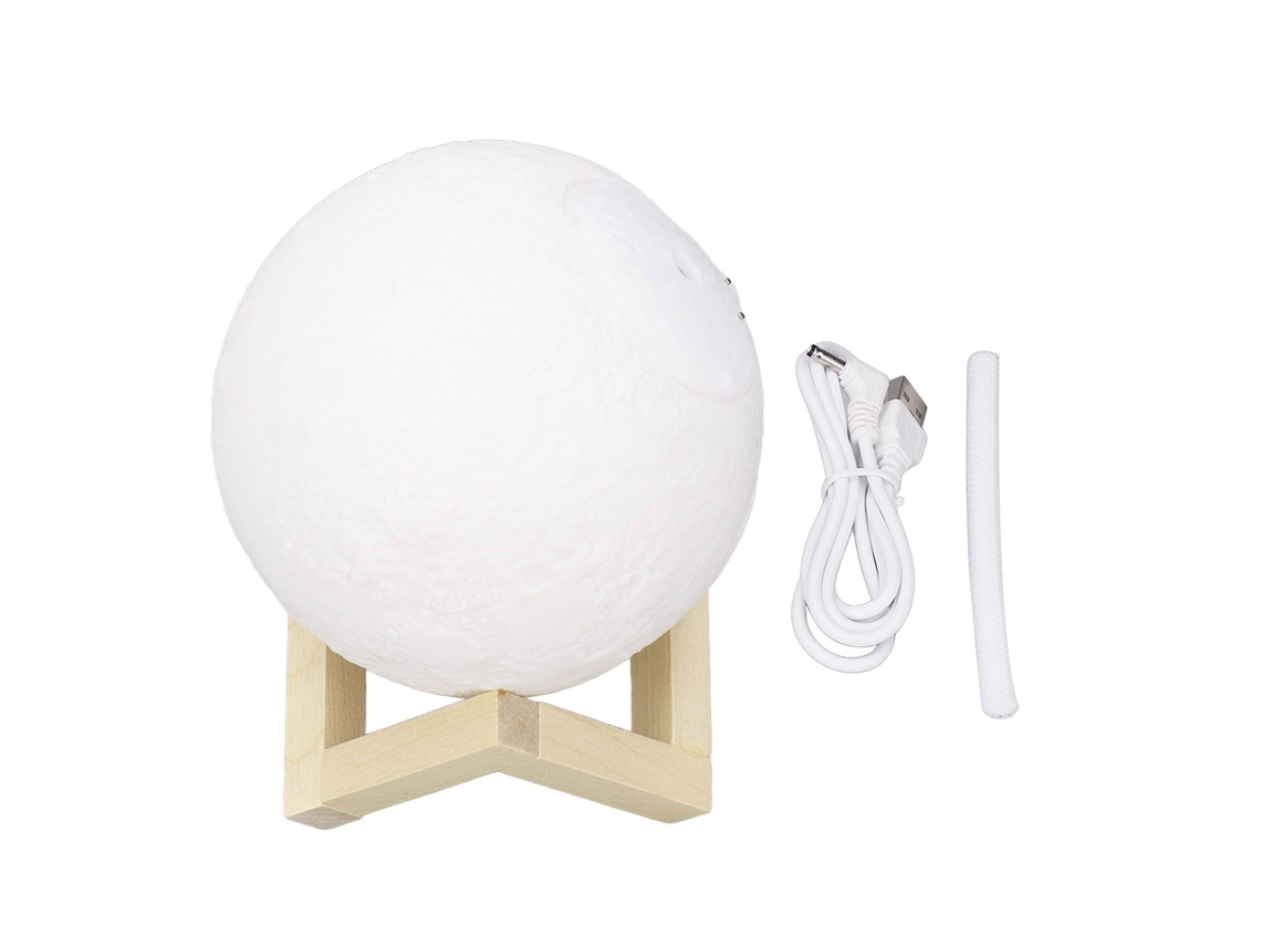 Mini Humidificador De Aromaterapia Con Textura De Madera, Usb, Luz Cálida, 880 Ml.