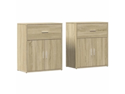 Aparador Conjunto de 2 Piezas Derivado Madera Roble Sonoma MAISON EXCLUSIVE (60x31x70 cm)