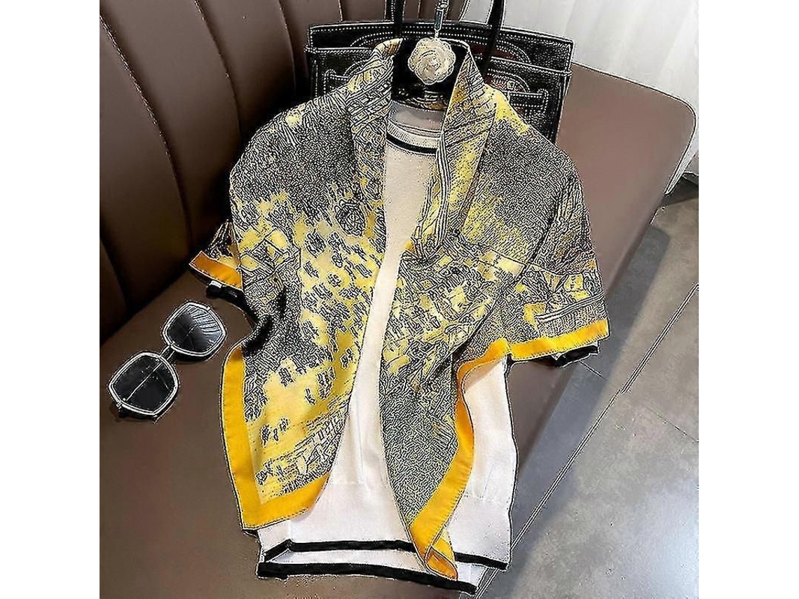2026-bufanda De Seda Artificial Elegante Para Mujer 2022 Color Clásico Socialite Trendy Todo Combinación 90x90cm