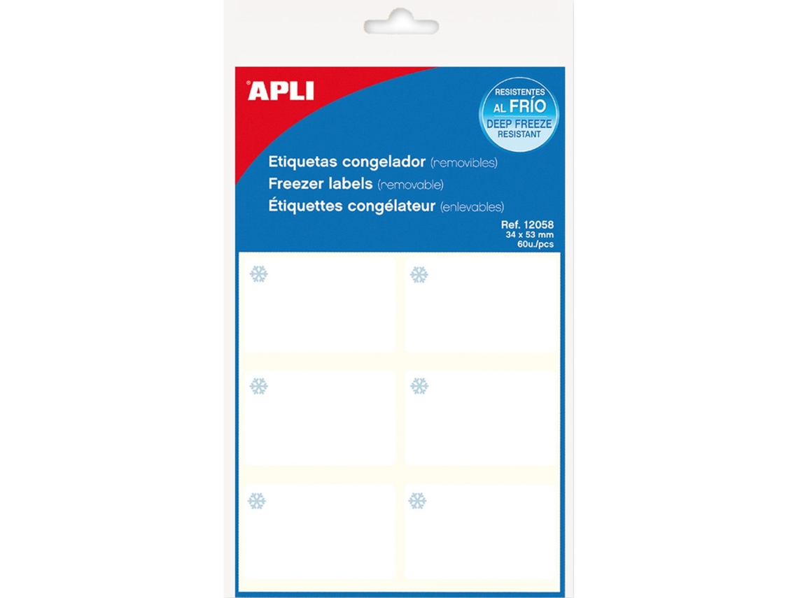 Etiquetas Adhesivas APLI (Blanco - Manual para Congelador 34 X 53 mm)