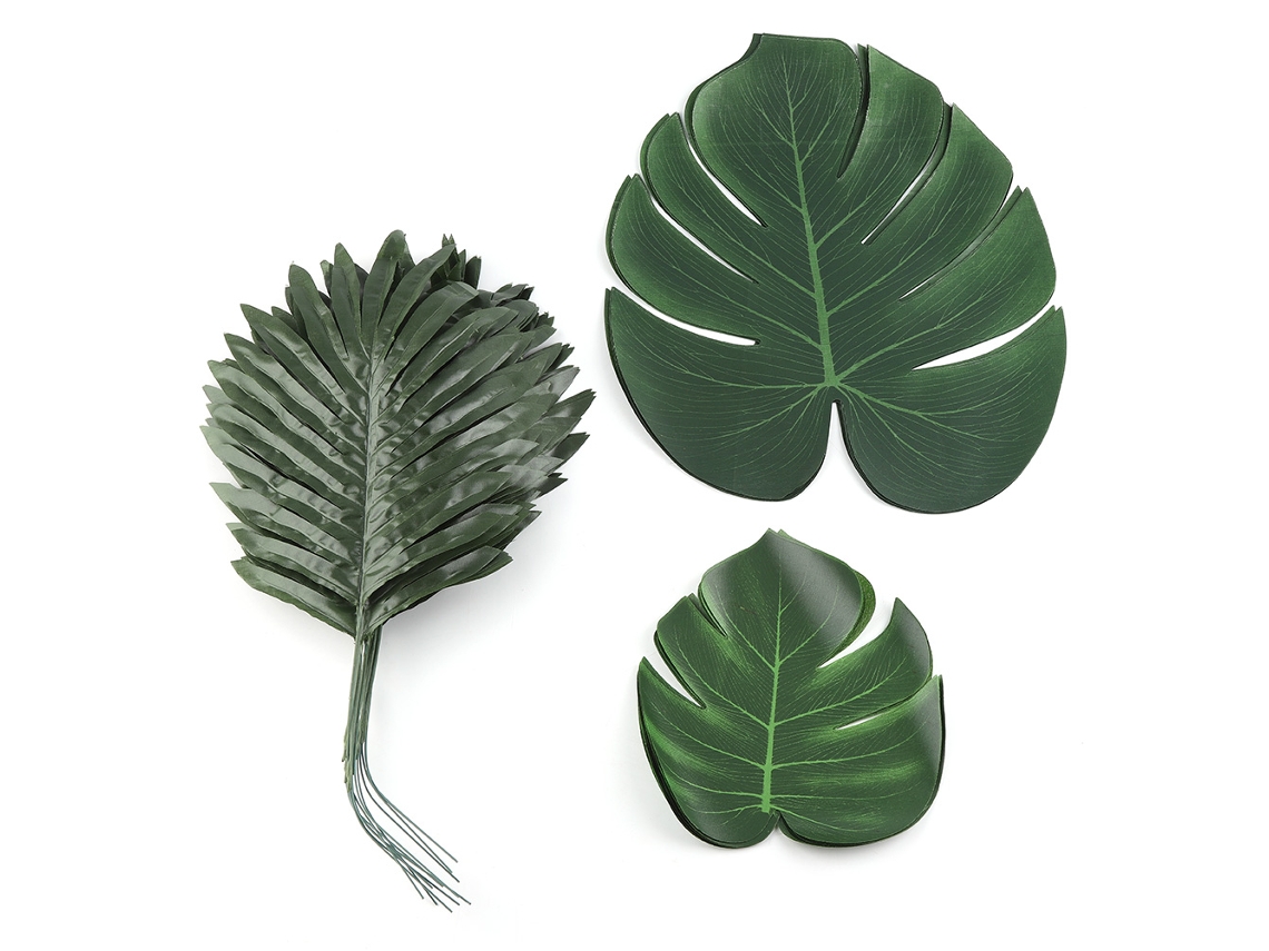 2026-36 Hojas Verdes Tropicales Hawaianas Para Decoración De Mesa Y Pared En Fiestas De Verano