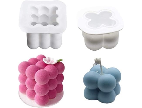 Molde para velas con forma de cubo mágico, uno grande y otro pequeño