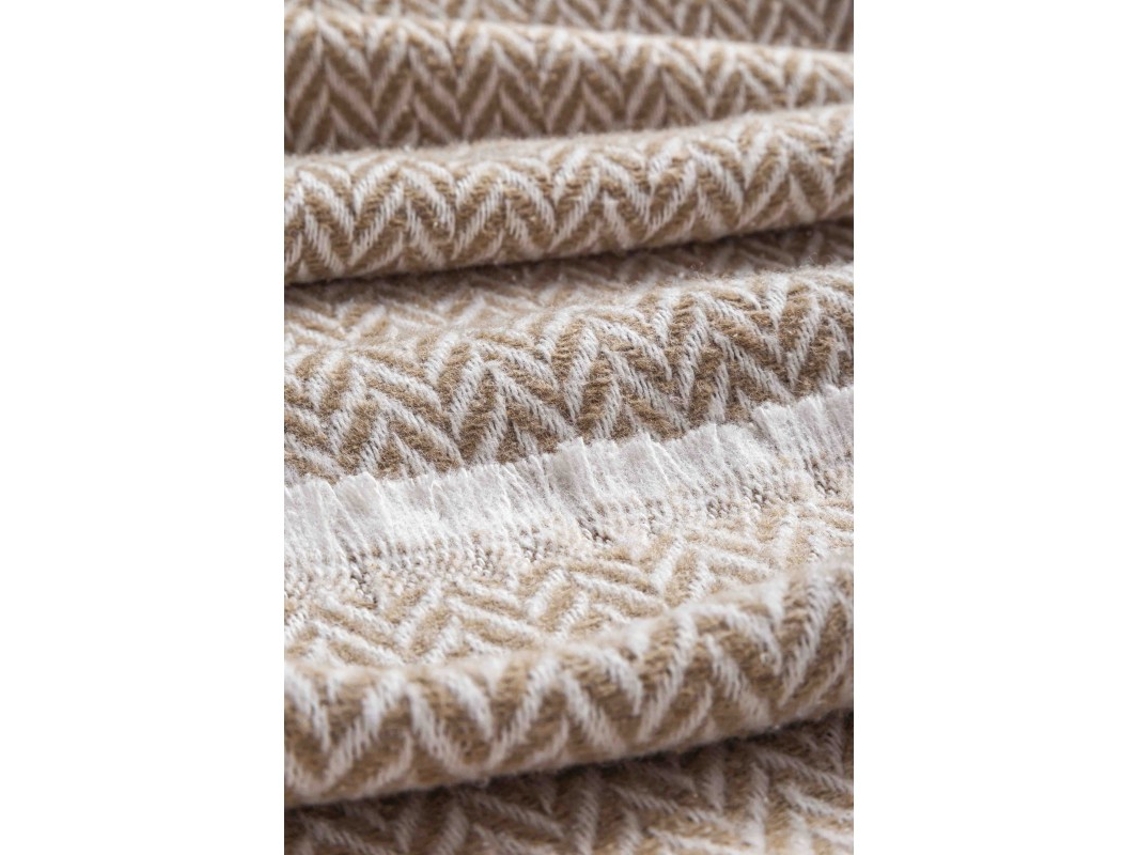 Manta Plaid de Algodón 120X180 cm Extra Suave Diseño Nórdico Beige Arena TODOCAMA