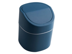 Cubo de basura de mesa pequeño Slowmoose con tapa, azul, práctico.
