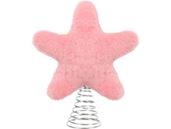 Estrella de Navidad para el árbol, linda estrella de peluche con base de resorte metálico, decoración brillante para el árbol | Par Slowmoose