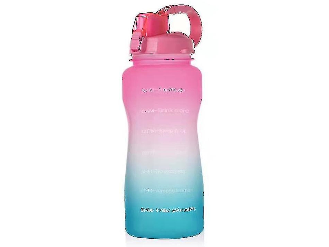 Botella De Agua Con Marcador De Tiempo De 2000 Ml, Botella Deportiva Motivacional Para Gimnasio Con Pajita Rosewell
