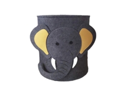 Cesta de fieltro con diseño de animales de león, elefante y tigre, ideal para el hogar B2h8