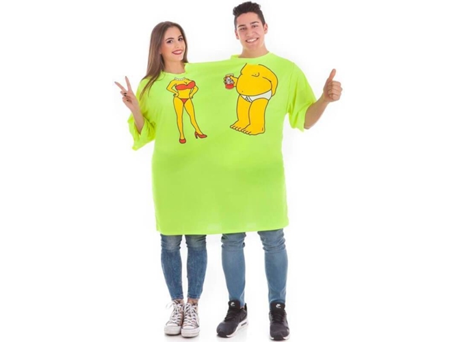 Disfraz Unisex DISFRAZZES Camiseta Disfraz Doble Cerveza (Talla: Talla Universal)