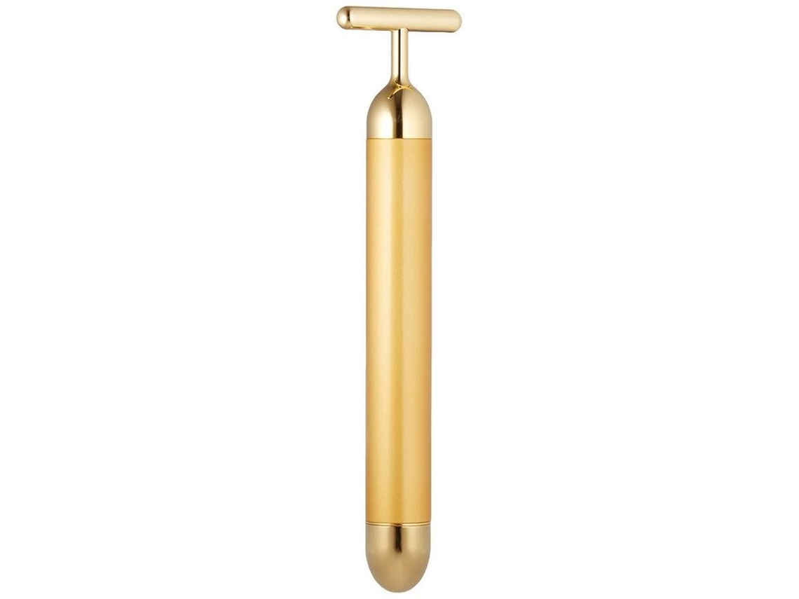 Masajeador Facial Eléctrico En Forma De T De Oro De 24k, Herramienta Para El Cuidado De La Piel Del Rostro.