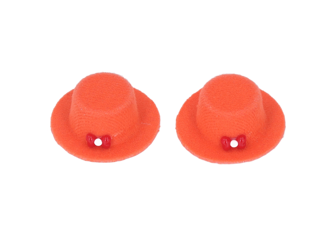 2 Piezas De Sombreros De Fiesta Para Casa De Muñecas 1/12, Mini Lazos Decorativos, Accesorios Naranjas