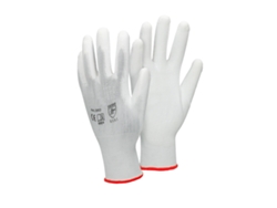 4 pares de guantes de trabajo con revestimiento de PU, talla 7-S, blancos, transpirables ECD