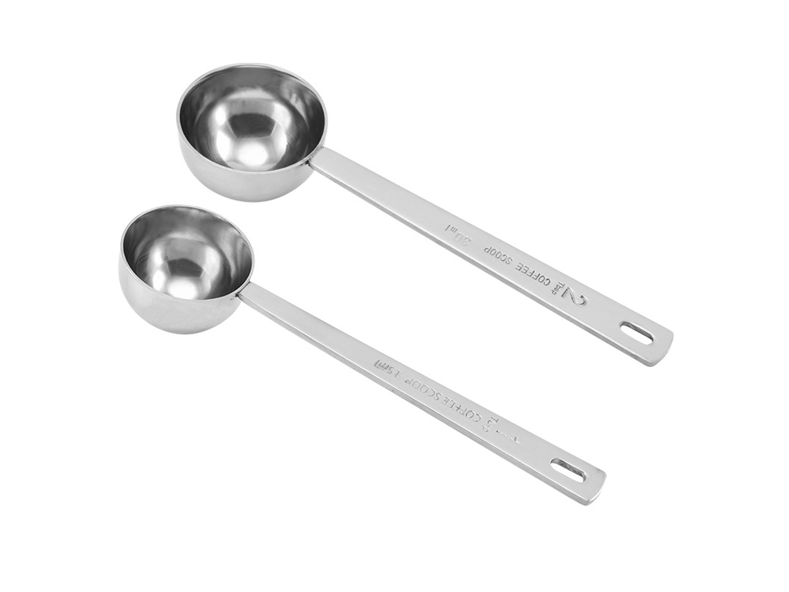 Cucharillas Medidoras de Café de Acero Inoxidable, Cucharillas de Café Con Mango Largo (prata, 2 Unidades, 15ml)
