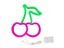 Rebe-luz De Neon Led En Forma De Cereza Rosa Para Pared, Lámpara Nocturna Usb Decorativa Para Bodas Y Fiestas
