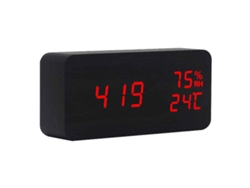 Reloj de madera silencioso, artesanal, controlado por voz, carga USB Kofihety