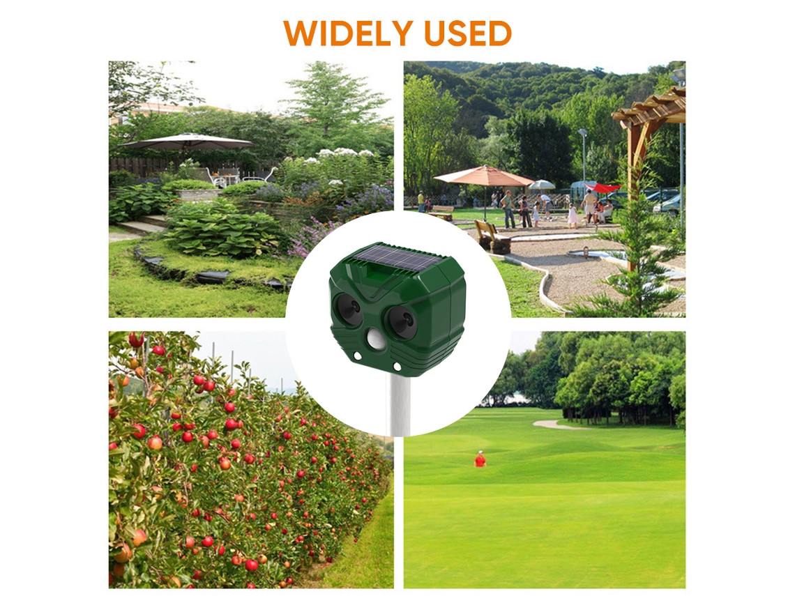 Repelente Para Gatos Y Perros Con Energía Solar Y Usb, Luz Led Ultrasónica, Resistente Al Agua Y Con Cobertura De 360° Para Uso En Exteriores.