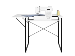 Mesa de costura multifuncional Succebuy con estante ajustable, blanca, 1045 x 600 x 760 mm