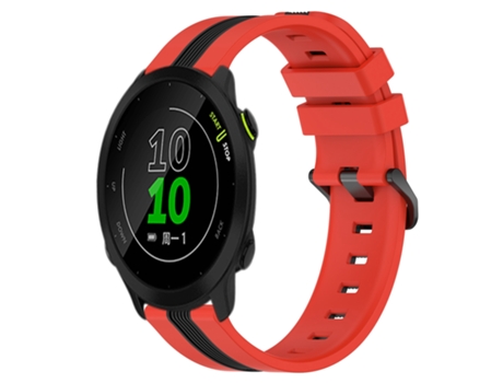 Correa de reloj inteligente para Garmin Forerunner 158 Correa de reloj de silicona vertical bicolor de 20 mm (rojo + negro)