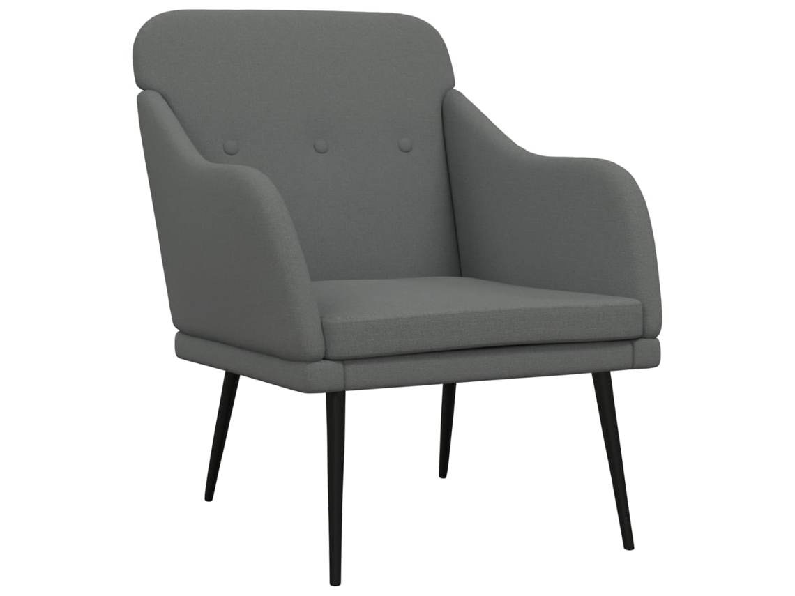 Silla con Apoyabrazos 63X76X80 cm de Tela Gris Oscuro