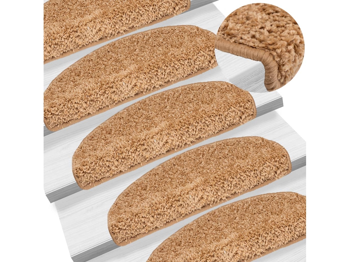 Alfombrillas De Escalera 10 Uds Beige 65x21x4 Cm Wsd358204