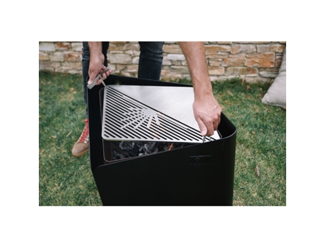 Brasero de leña parrilla 79x69cm levant grille noir - KRAK