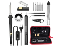 Kit De Soldador Meterk 14 En 1 De 60 W Con Temperatura Ajustable, Puntas Y Estuche De Almacenamiento.