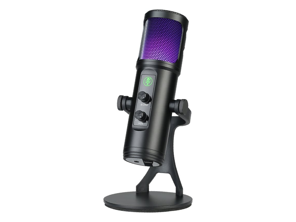 Micrófono USB con trípode de luz RGB Micrófono condensador para computadora  PC Streaming Studio Grabación Podcast Video Gaming Mic WEIMAI