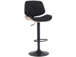 Taburete de bar X1 Estilo retro moderno Asiento de tela negra Estructura de madera de nogal y metal negro 10_0006420