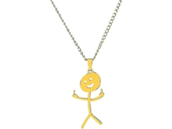 2026-collar Doodle Divertido Personalizado Acero Inoxidable Colgante Sonriente Dedos De La Mano Joya Regalo