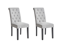 Conjunto de 2 cadeiras elegantes para sala de jantar BELIANI Velva de Poliéster Cinzento 46x48x98