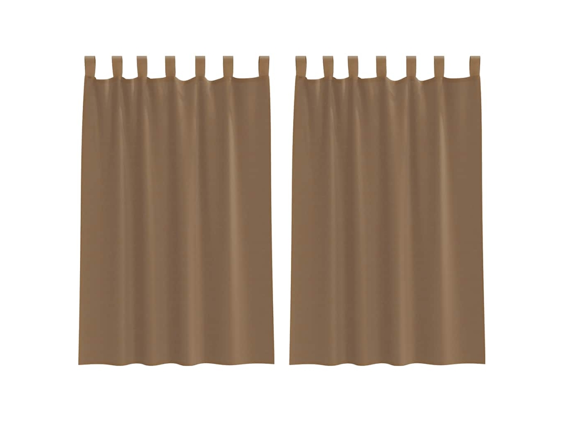 Maison Exclusive - Cortinas De Voile Con Trabillas, 2 Unidades, Marrón Claro, 140x175 Cm