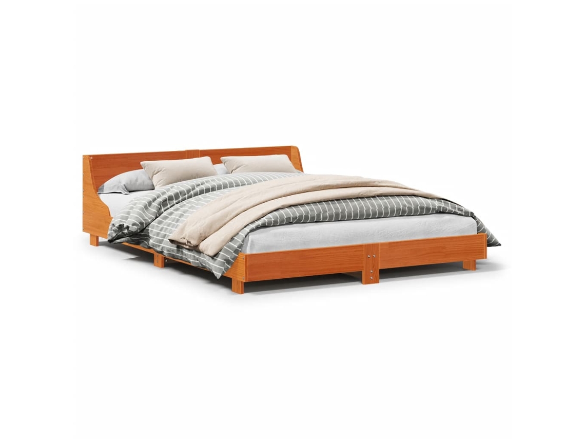 Maison Exclusive - Estructura De Cama Sin Colchón Madera Maciza Marrón 120x190 Cm