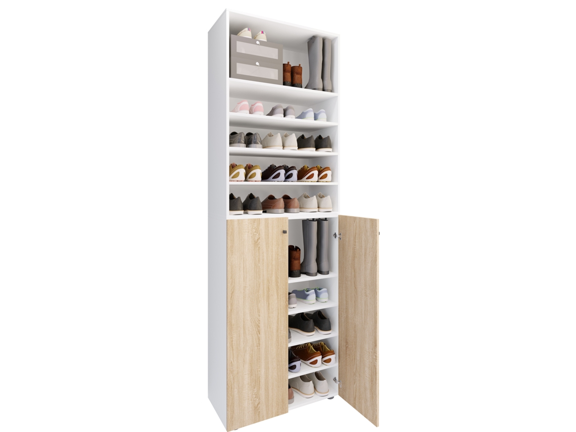 Zapatero Grande De Madera Xl Lona 10 Vcm
