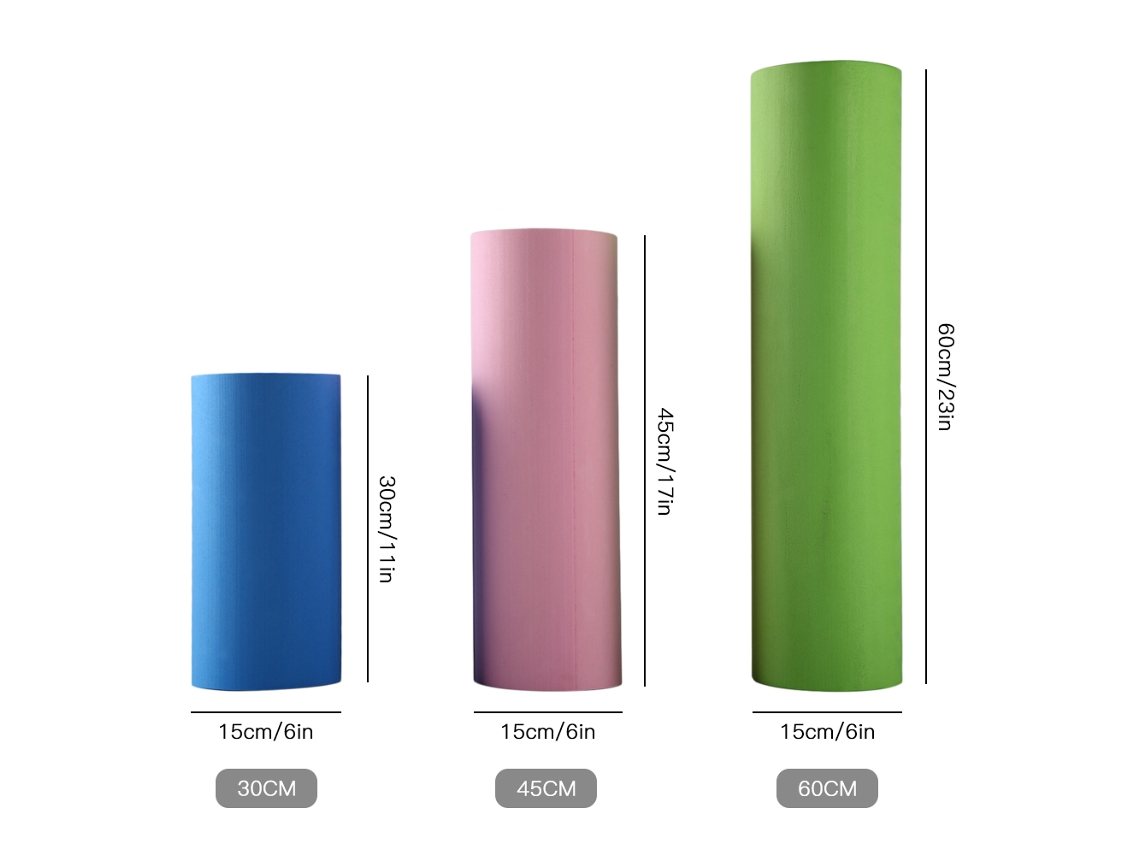 Rodillo De Espuma Eva De Alta Densidad Para Yoga, Pilates, Masaje Muscular Y Fitness - 30 Cm/45 Cm/60 Cm