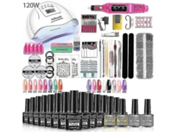 Kit profesional de uñas de gel con lámpara UV de 120 W/54 W y broca para todo tipo de manicuras con esmalte de uñas GOKOCO