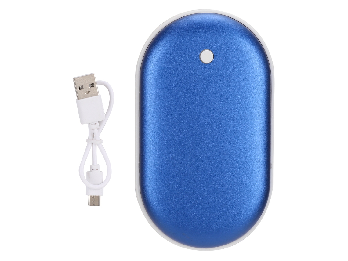 Calentador De Manos Portátil Multifuncional Mini Power Bank De 5200 Mah Para Teléfonos Móviles - Azul